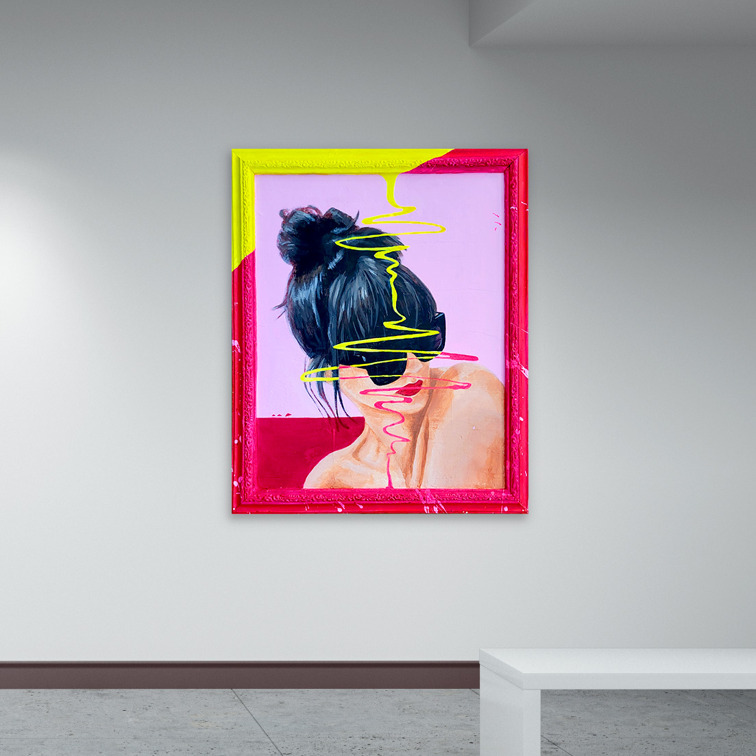 The painting 'Echos of her tide' in the gallery