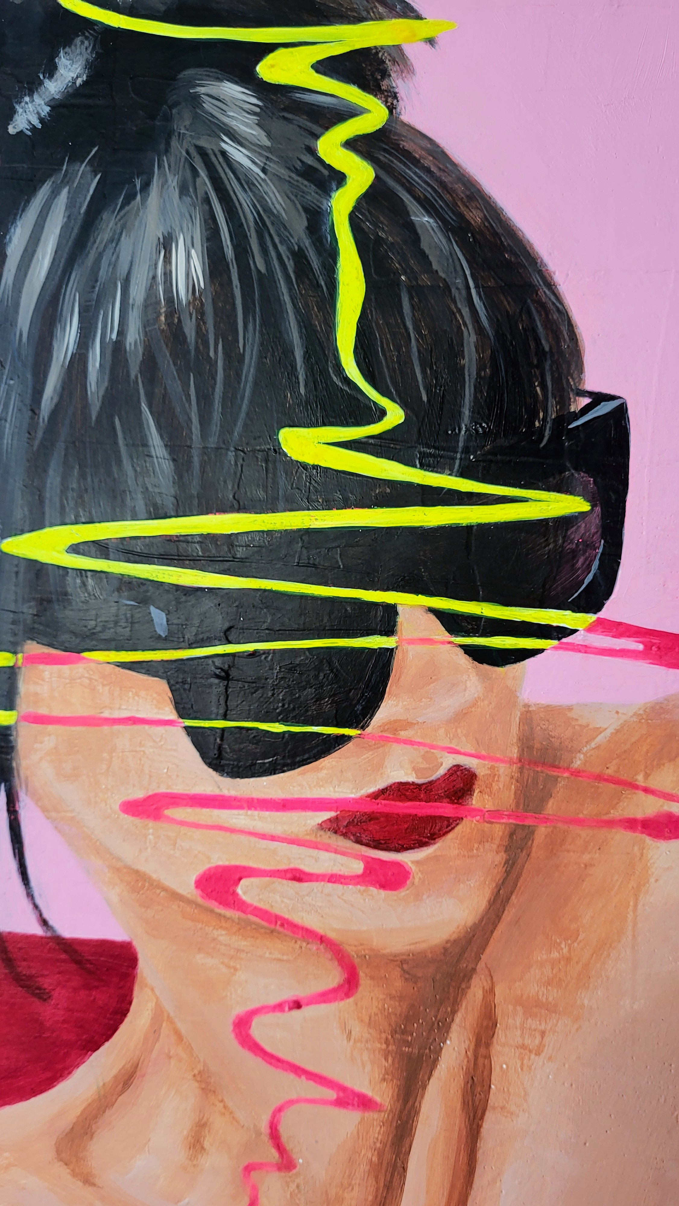 The painting 'Echos of her tide'in detail