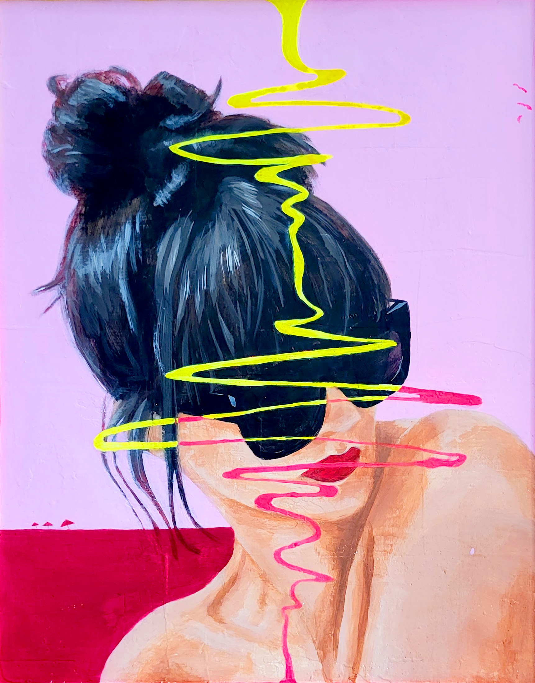 The painting 'Echos of her tide' in detail