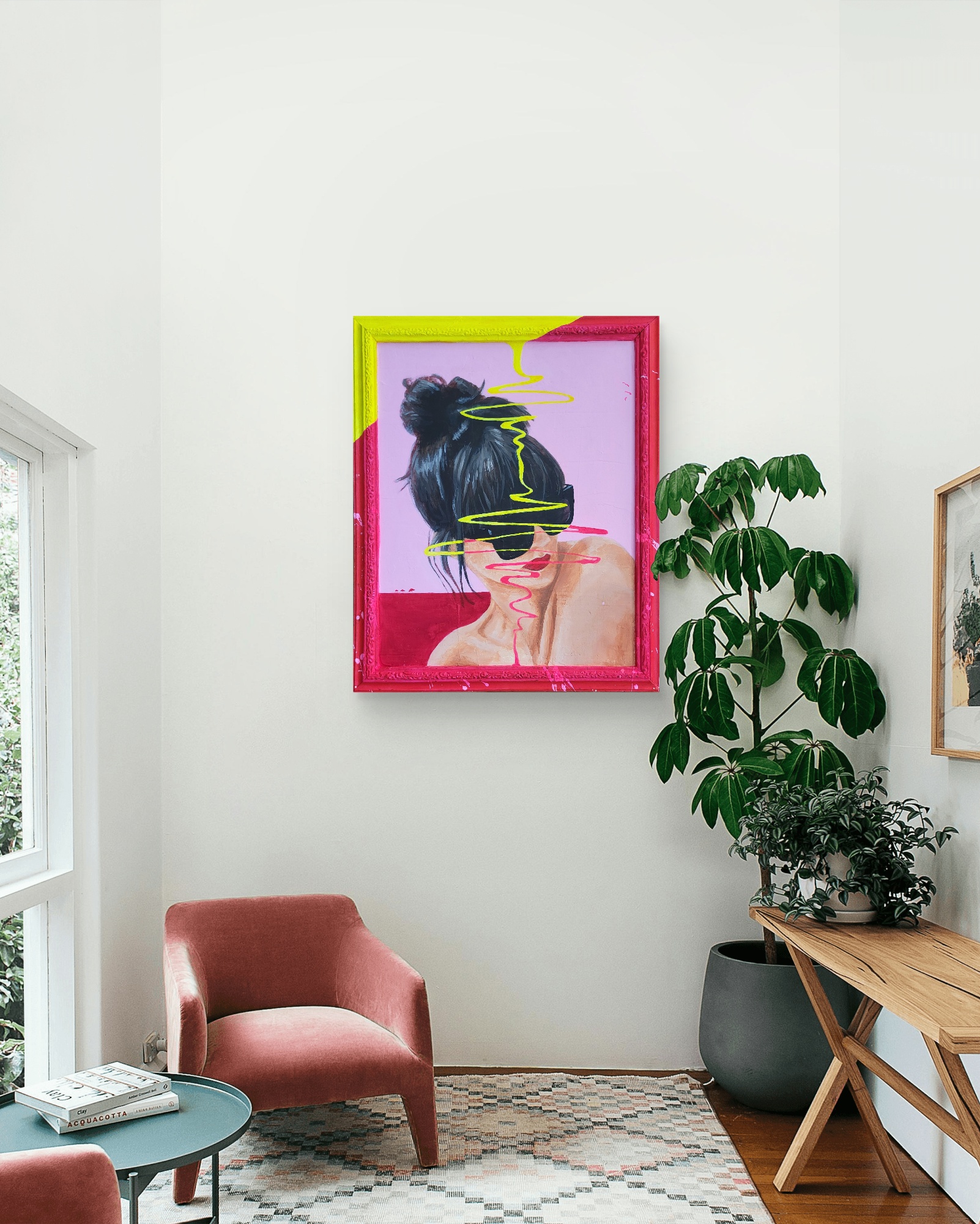 The painting 'Echos of her tide' in situ