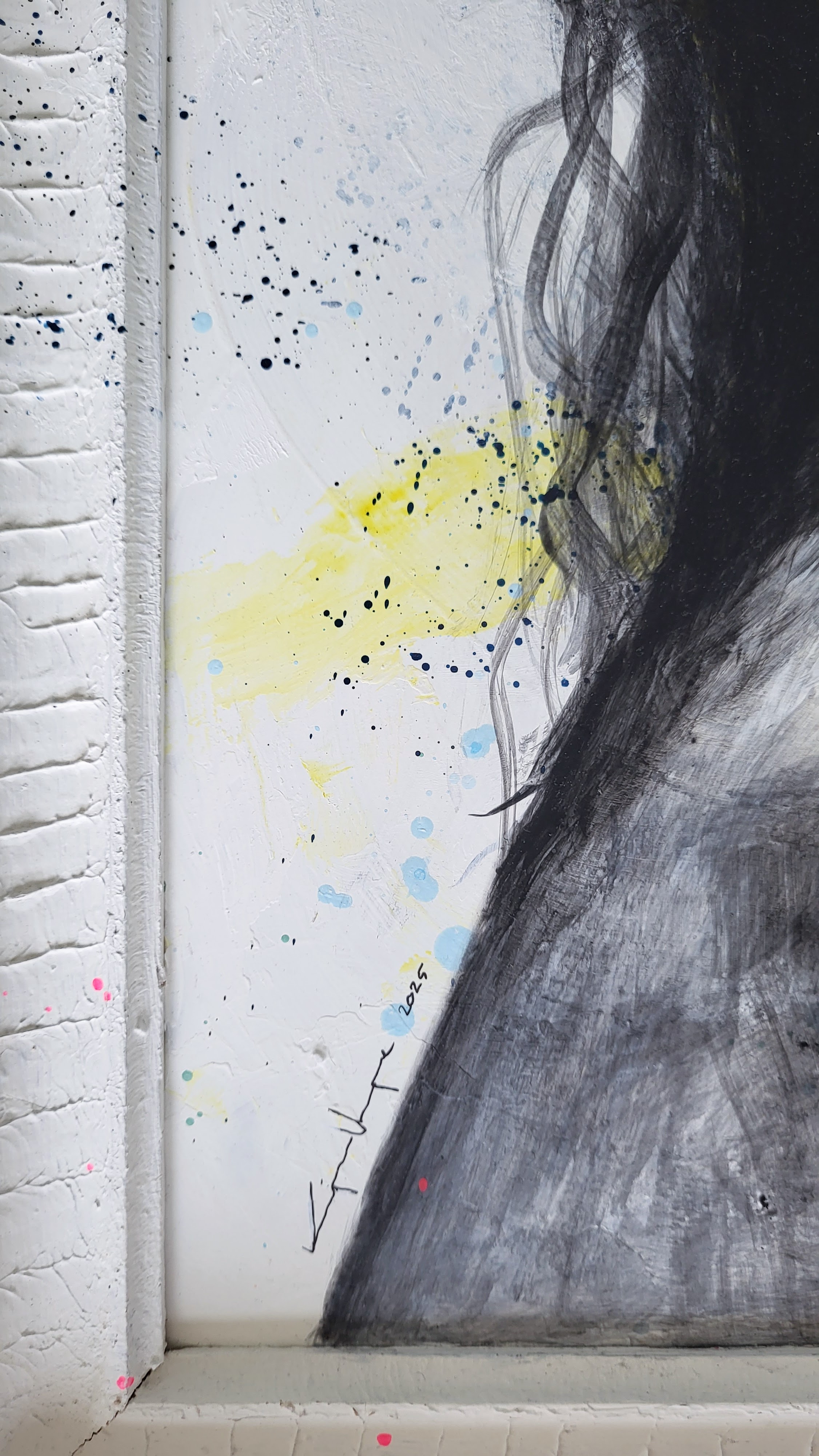 The painting 'Emerald dreams of silent screams'in detail