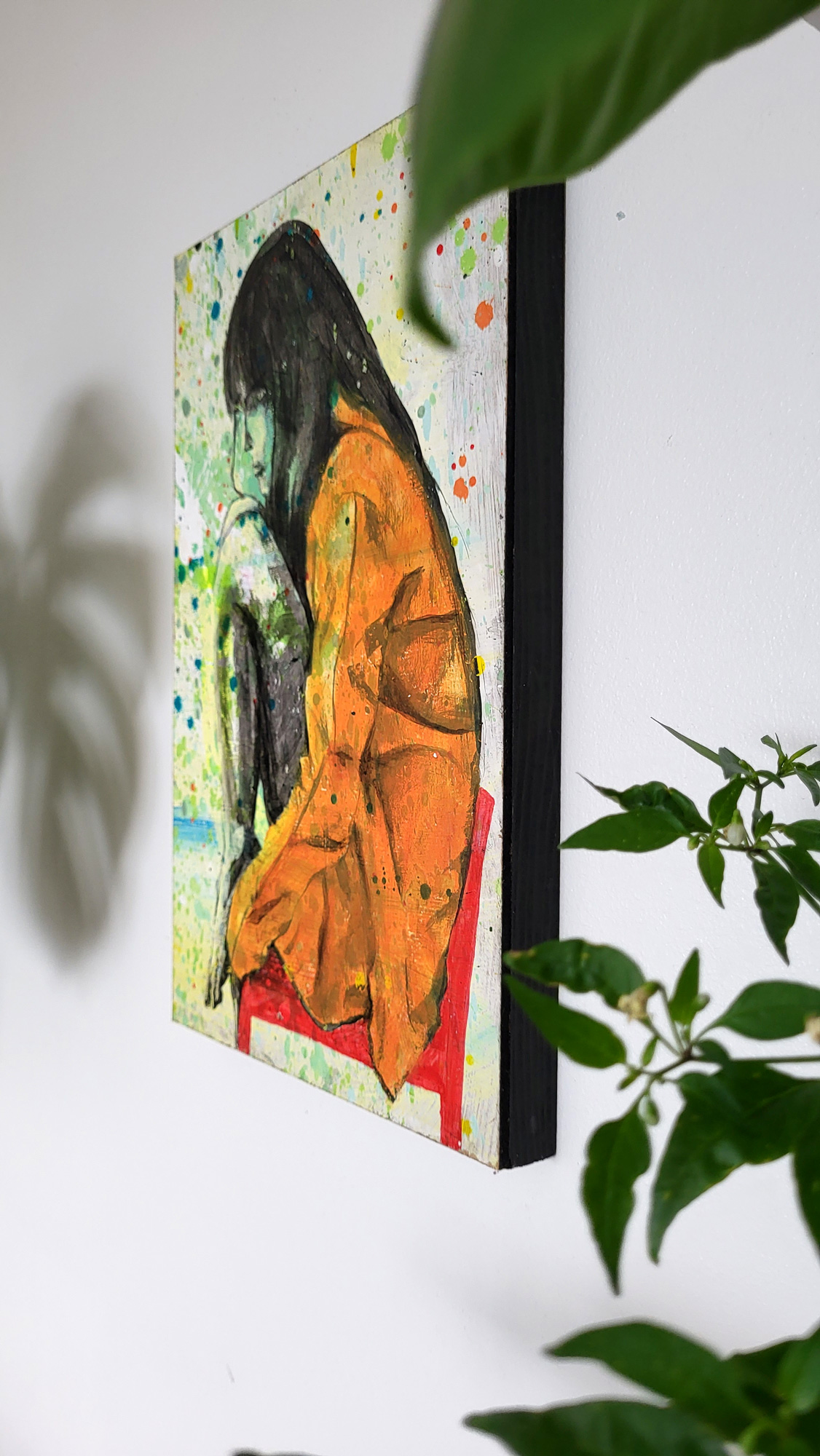 The painting 'In between 1' in the gallery