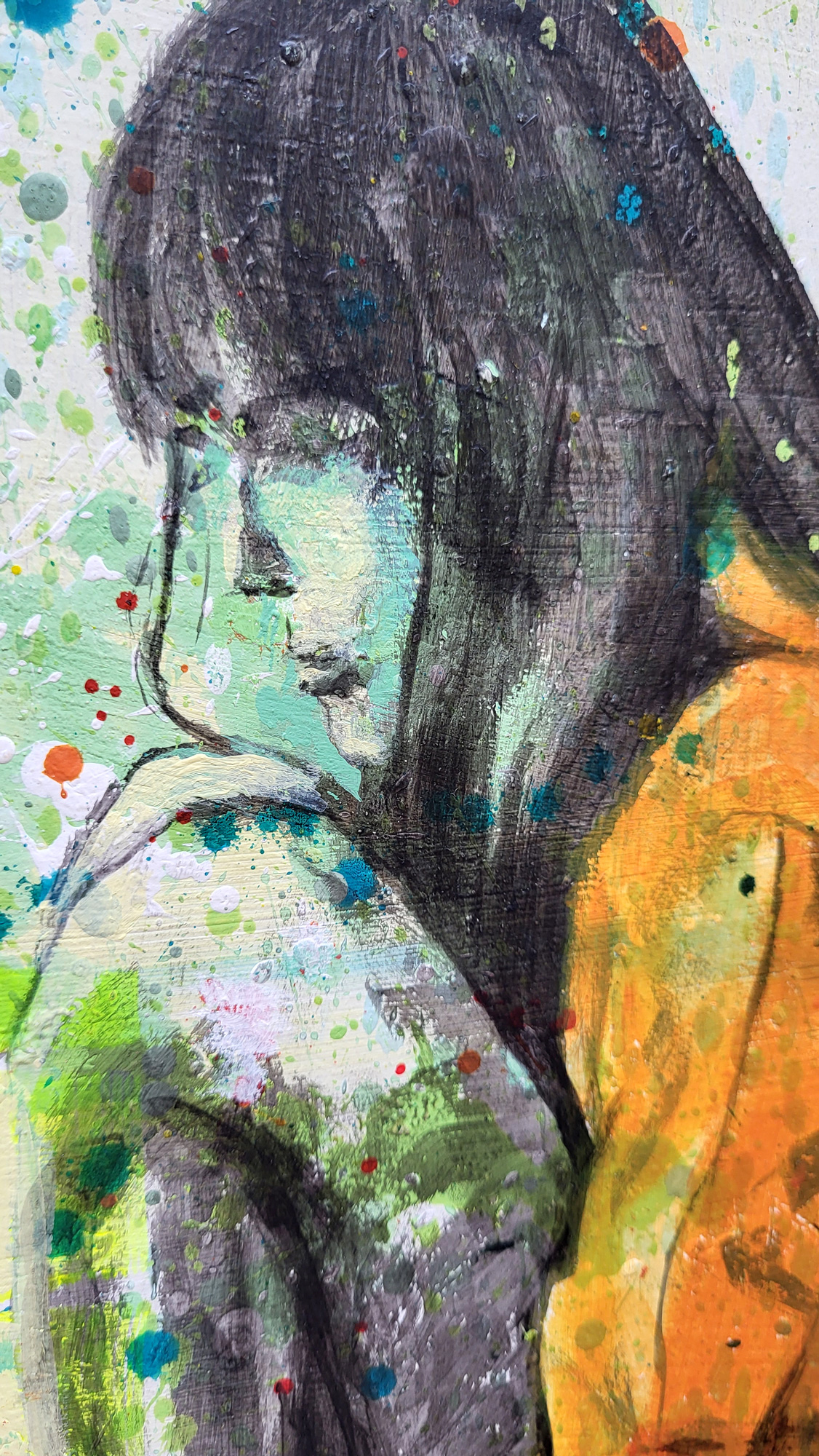 The painting 'In between 1' in the gallery