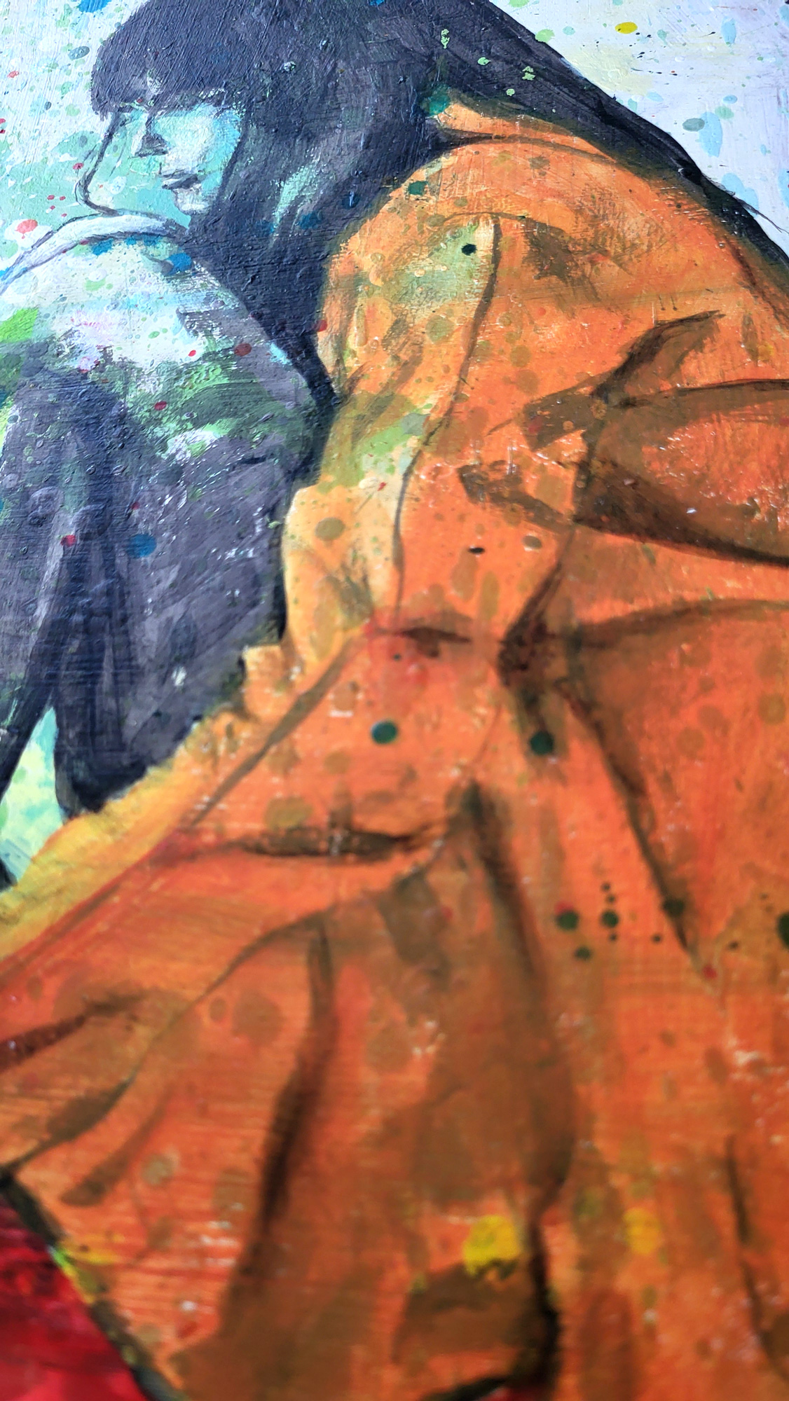 The painting 'In between 1' in the gallery
